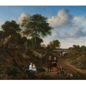 Portrait of a Couple with two Children and a Nursemaid in a Landscape
