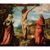 Kreuzigung, Christus am Kreuz mit Maria und Johannes