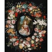Мадонна с младенцем в цветочной гирлянде