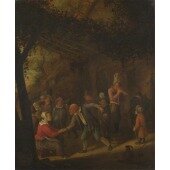 Peasants merry-making outside an Inn
