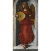 An Angel in Red with a Lute
