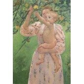 Baby Reaching for an Apple (Bébé cueillant une Pomme) Huile sur Toile