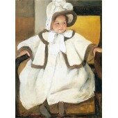 Ellen Mary Cassatt in a White Coat (Ellen Mary Cassatt en manteau Blanc) huile sur toile (vers)