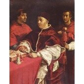 Retrato del Papa Leon X con los cardenales Giulio de Medici y Luigi de Rossi