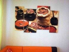 Модульная картина "Какао" в интерьере кухни