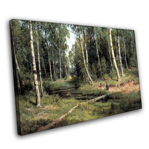 Картина Шишкина, Ручей в березовом лесу