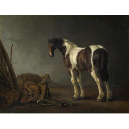 Картина Абрахам ван Калрает, A Horse with a Saddle Beside it