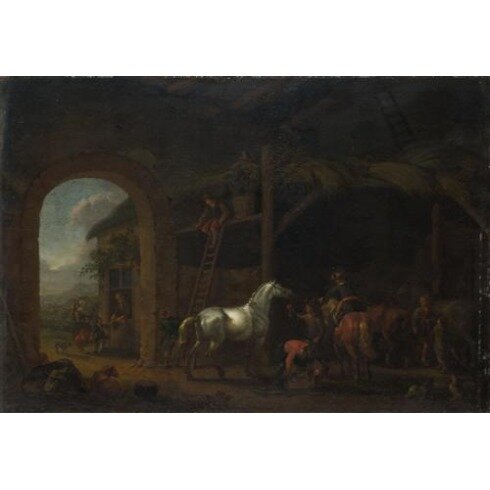 Картина Абрахам ван Калрает, The Interior of a Stable