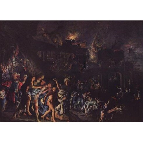 Картина Адам Эльсхеймер, The burning of Troy