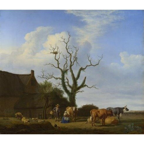 Картина Адриан ван де Велде, A Farm with a Dead Tree
