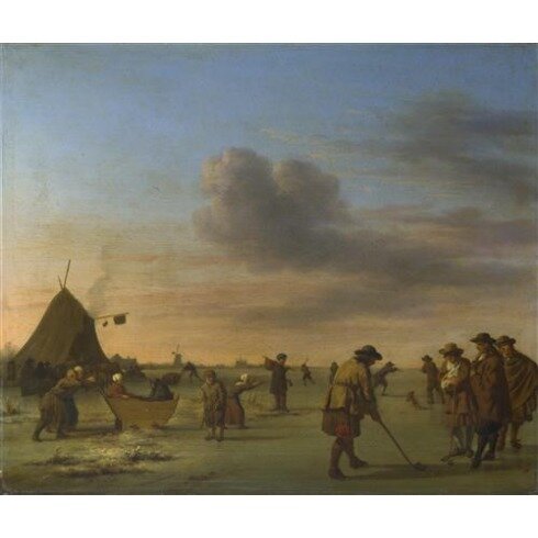 Картина Адриан ван де Велде, Golfers on the Ice near Haarlem