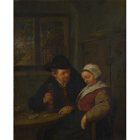 Картина Адриан ван Остаде, A Peasant courting an Elderly Woman