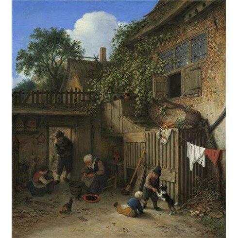 Картина Адриан ван Остаде, The cottage dooryard