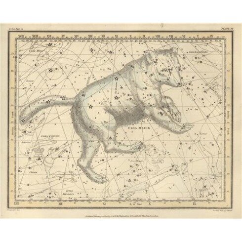 Картина Александр Джеймисон, Celestial Atlas - Уранография - Большая Медведица