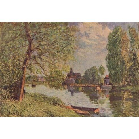 Картина Альфред Сислей, Flublandschaft bei Moret-sur-Loing