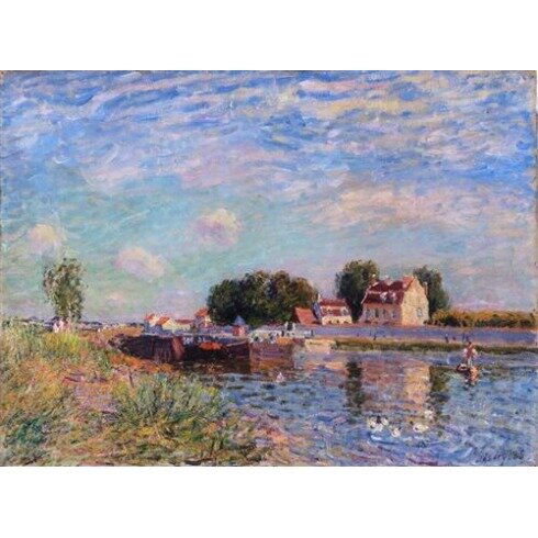 Картина Альфред Сислей, The Canal at Saint-Mammes