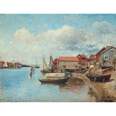 Картина Альфред Валберг, Fiskebäckskil (Fishing village on the west coast of Sweden)