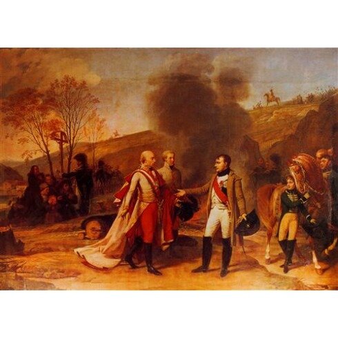 Картина Антуан-Жан Гро, Entrevue de Napoléon Ier et de François II après la bataille d'Austerlitz
