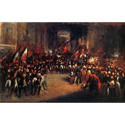 Картина Антуан-Жан Гро, Napoléon plaçant Marie-Louise et le roi de Rome sous la protection de la Garde nationale