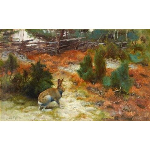 Картина Бруно Лильефорс, Höstlandskap med hare