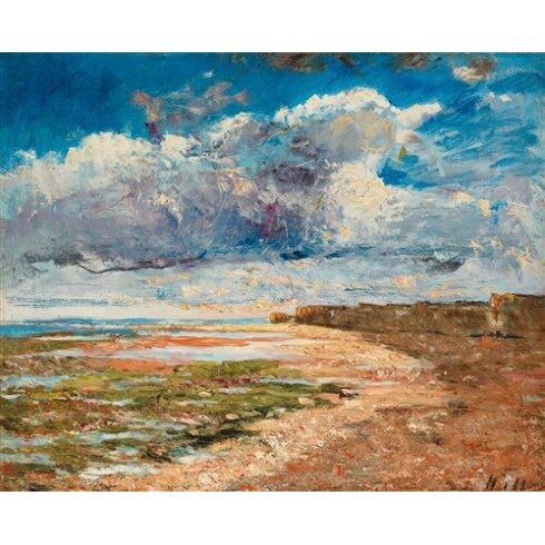 Картина Карл Фредерик Хилл, Dark clouds over the cliffs, Luc-sur-Mer