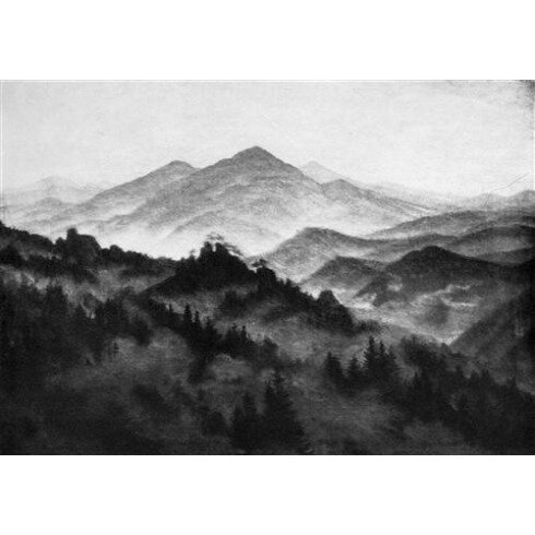 Картина Каспар Давид Фридрих, Gebirgslandschaft (Nebelmorgen im Riesengebirge, Riesengebirgslandschaft)