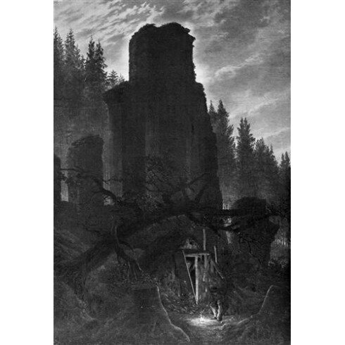 Картина Каспар Давид Фридрих, Ruinen in der Abenddammerung (Ruine im Wald, Kirchenruine im Wald)