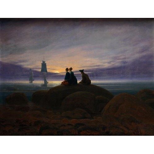 Картина Каспар Давид Фридрих, Восход луны над морем