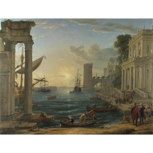 Картина Клод Лоррен, Seaport with the Embarkation of the Queen of Sheba - Морской порт