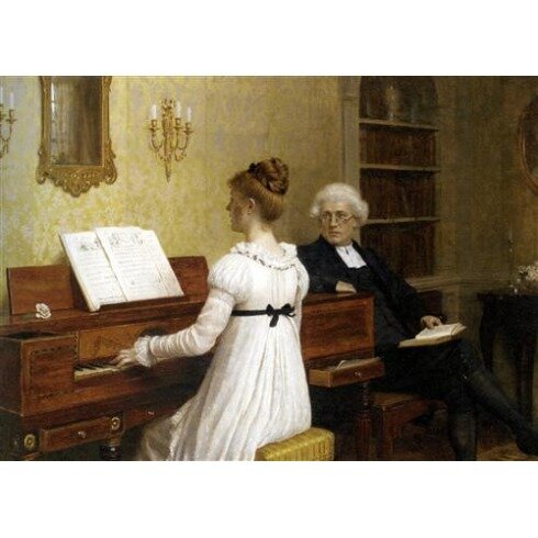 Картина Эдмунд Блэр Лейтон, The Piano Lesson