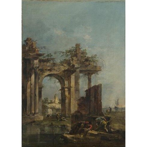 Картина Франческо Гварди, A Caprice with Ruins on the Seashore