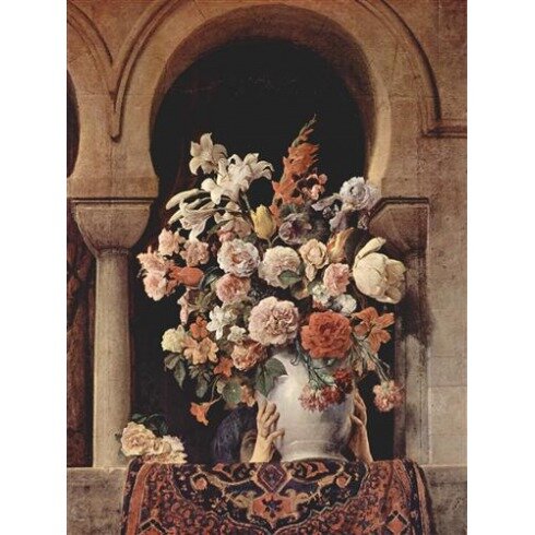 Картина Франческо Хайес, Un vaso di fiori sulla finestra di un harem