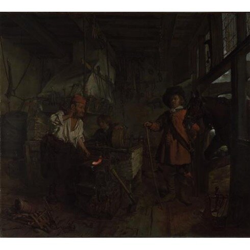 Картина Габриель Метсю, The Interior of a Smithy
