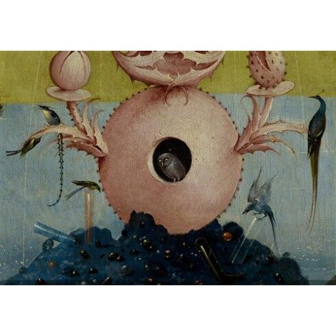 Картина Иероним Босх, The Garden of Earthly Delights, left panel (Detail - Fountain Of Life with owl)