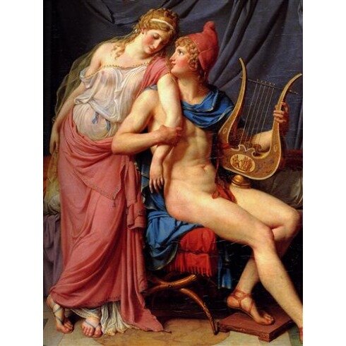Картина Жак Луи Давид, The Courtship of Paris and Helen (Detail) - Парис и Елена