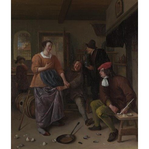 Картина Ян Стен, The Interior of an Inn (The Broken Eggs)