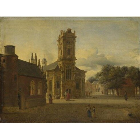 Картина Ян ван дер Хейден, A Square before a Church