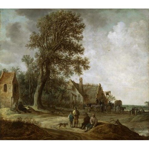 Картина Ян ван Гойен, Peasants Resting before an Inn