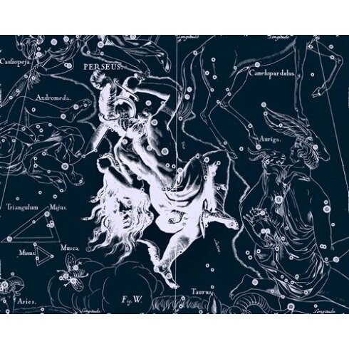 Картина Ян Гевелий, Uranographia - Perseus - Уранография - Персей