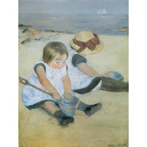 Картина Мэри Кассат, Children Playing on the Beach (Enfants jouant sur la Plage) Huile sur Toile