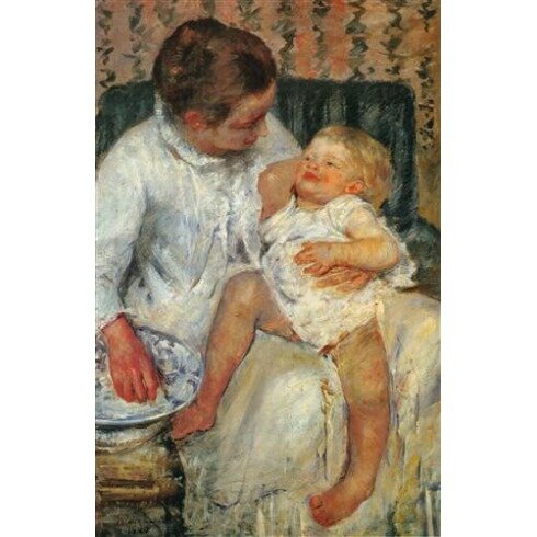 Картина Мэри Кассат, Mother About to Wash Her Sleepy Child (La Toilette de l'Enfant) Huile sur Toile