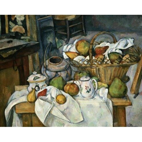 Картина Поль Сезанн, Натюрморт с корзиной фруктов