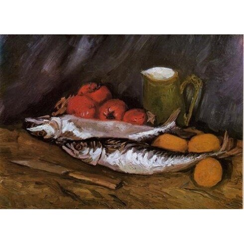 Картина Ван Гога, Still Life with fish and tomatoes