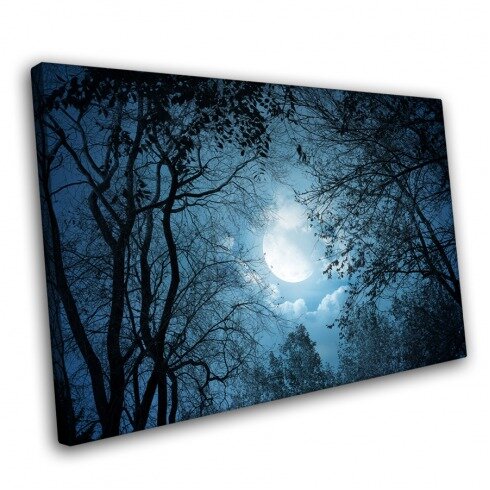 Постер с пейзажем, Луна в завитках