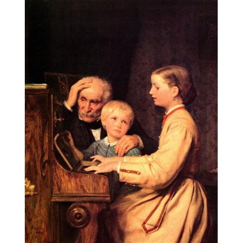 Картина Альберт Самуэль Анкер, Playing Piano