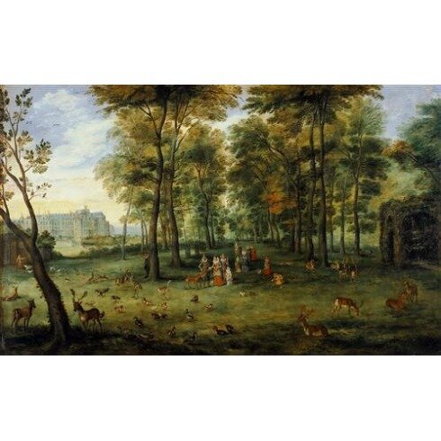 Картина Ян Брейгель Младший, Сад эрцгерцогов Альбрехта и Изабеллы у замка Куденберг близ Брюсселя