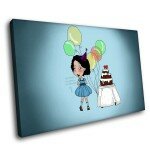 Картина девочка с тортом и шариками
